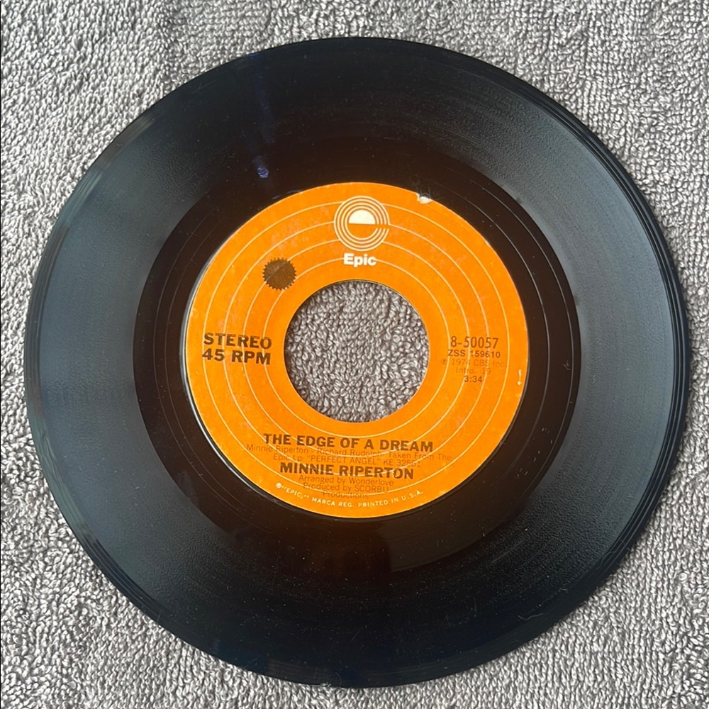 Minnie Riperton 45 rpm Epic vintage Vinyl Record